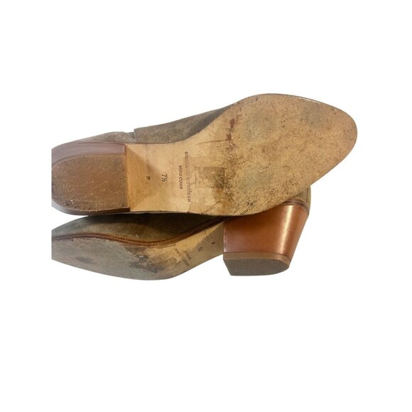 Sigerson Morrison Belin Pull On Block Heel Rubidio Gray Suede Ankle Booties 7.5 - Picture 4 of 6